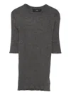 Arch4 Ribbed Short-sleeve Sweater In Gray