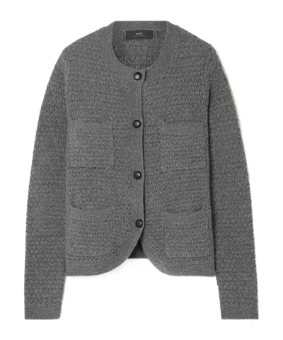 Arch4 Tulip Crocheted Cashmere Cardigan In Gray