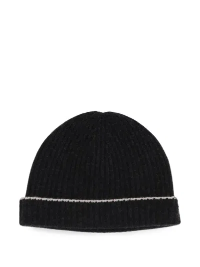 Arch4 Ribbed-knit Beanie Hat In Black