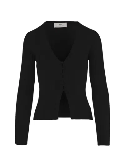 Arch4 Ribbed-knit Cardigan In Black