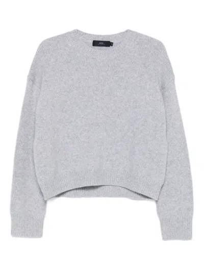 Arch4 Round-neck Cropped Sweater In Gray