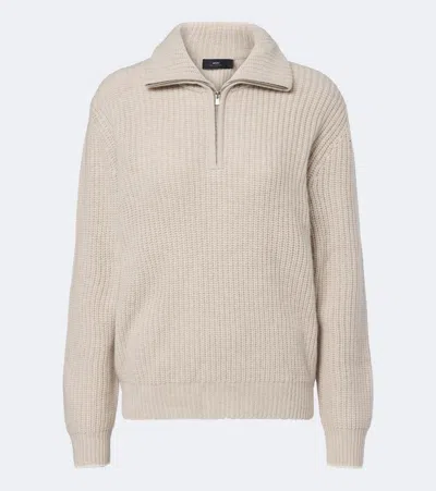 Arch4 Saatchi Cashmere Zip-up Sweater In Beige
