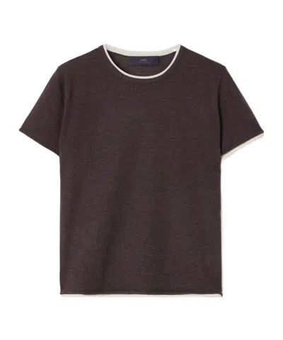 Arch4 Selcombe Layered Two-tone Organic Cashmere Top In Brown