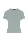 Arch4 Cashmere T-shirt With Contrasting Edging In Blue