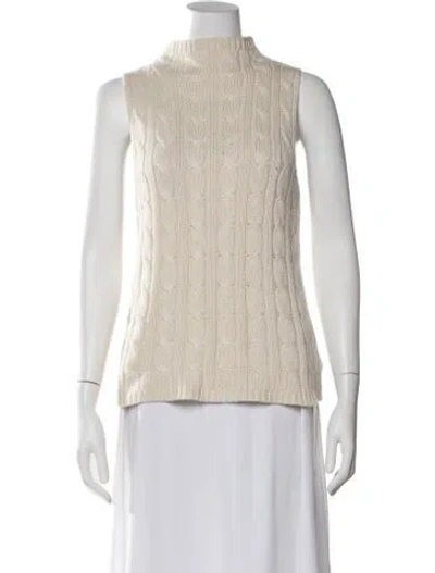 Pre-owned Arch4 Silk Mock Neck Top In Neutral