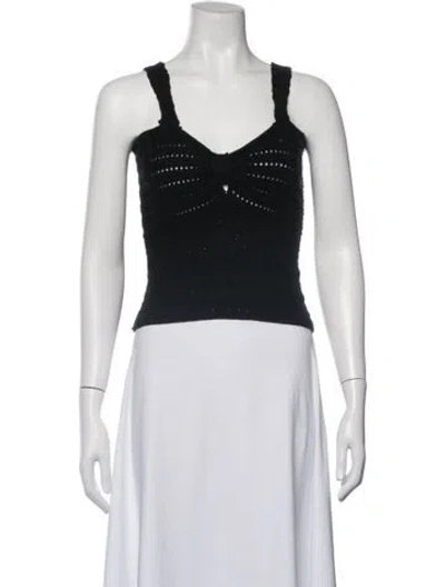 Pre-owned Arch4 Silk V-neck Crop Top In Black