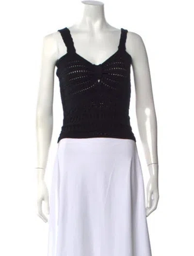 Pre-owned Arch4 Silk V-neck Crop Top In Black