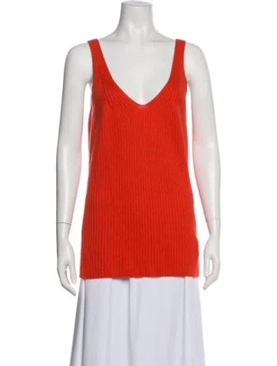 Pre-owned Arch4 Silk V-neck Sweater In Orange