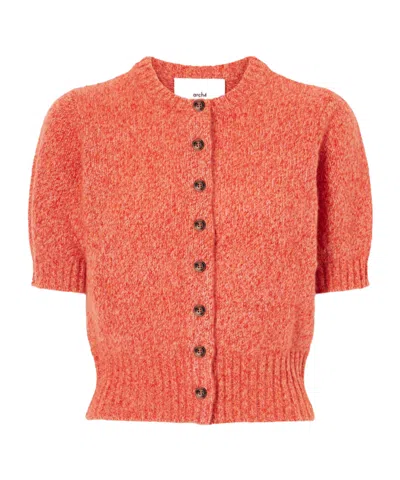 Arch4 Silk-blend Cardigan In Orange