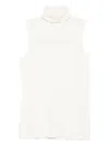 Arch4 Sleeveless Turtleneck Top In White