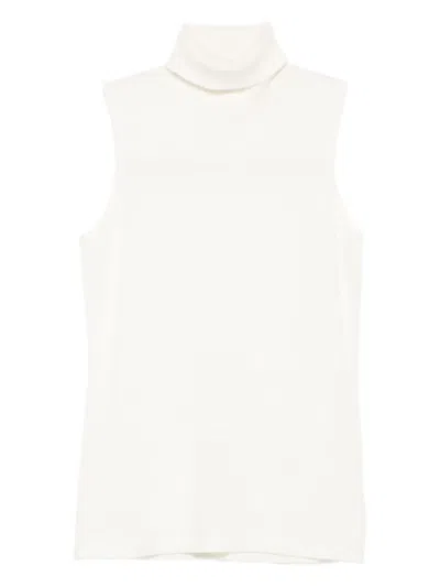 Arch4 Sleeveless Turtleneck Top In White