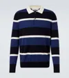 Arch4 Striped Cashmere Polo Sweater In Blue