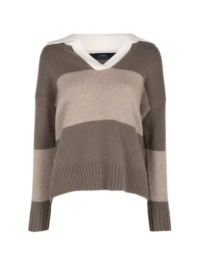Arch4 Striped V-neck Sweater In Multi