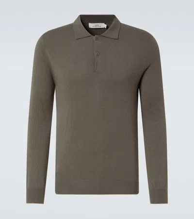 Arch4 Swansea Cashmere Polo Sweater In Evergreen Fog