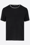 Arch4 Contrasting-edges Short-sleeve T-shirt In Black