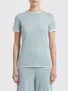 Arch4 Cashmere T-shirt With Contrasting Edging In Blue