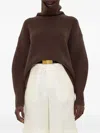 Arch4 Turtleneck Balloon-sleeve Sweater In Brown