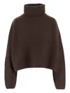 Arch4 Turtleneck Ribbed Cashmere Sweater In Brown
