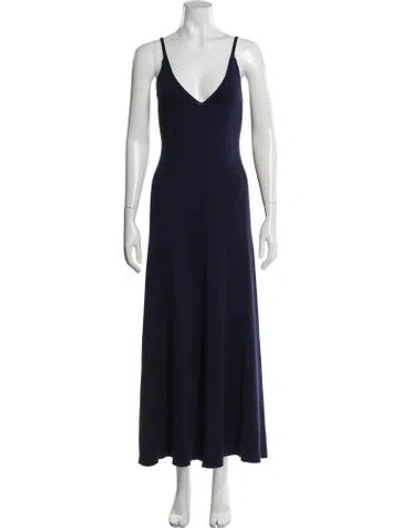 Pre-owned Arch4 V-neck Long Dress In Blue/purple