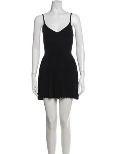 Pre-owned Arch4 V-neck Mini Dress In Black