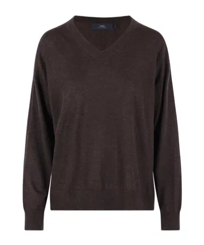 Arch4 V-neck Ribbed Knit Sweater In Multi