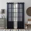 Archaeo Akari Slub Textured Linen Blend Grommet Top Sheer Single Curtain Panel In Blue