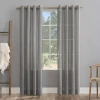 Archaeo Akari Slub Textured Linen Blend Grommet Top Sheer Single Curtain Panel In Gray