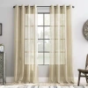Archaeo Akari Slub Textured Linen Blend Grommet Top Sheer Single Curtain Panel In Sand