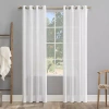 Archaeo Akari Slub Textured Linen Blend Grommet Top Sheer Single Curtain Panel In White