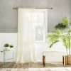 Archaeo Coralie Rod Pocket Sheer Single Curtain Panel In Sand