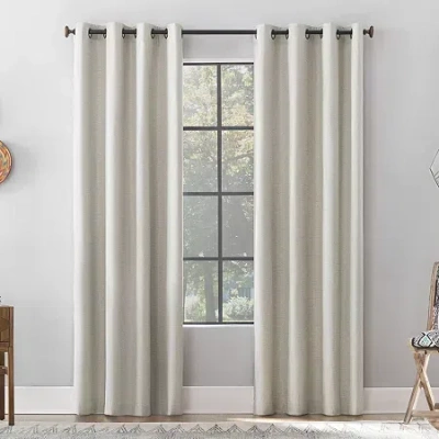 Archaeo Gelso Grommet Top 100% Blackout Single Curtain Panel In White