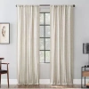 Archaeo Slub Texture Stripe Cotton Rod Pocket Light-filtering Single Curtain Panel In White