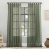 Archaeo Tansy Tab Top Light-filtering Single Curtain Panel In Green