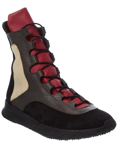 Arche Androz Leather High-top Sneaker In Black