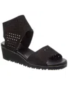 Arche Balajo Leather Wedge Sandal In Black