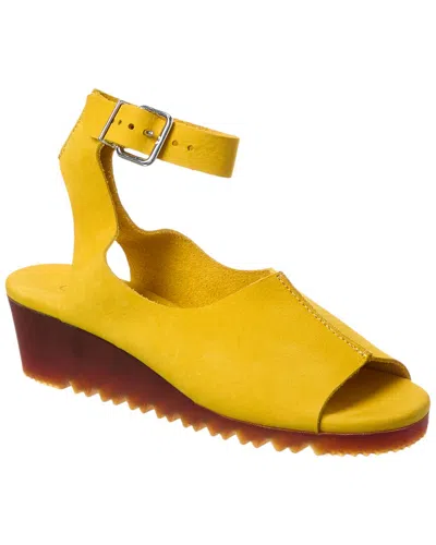 Arche Baliko Suede Wedge Sandal In Yellow