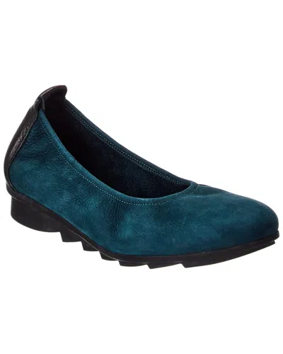 Arche Bibara Leather Flat In Green
