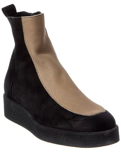 Arche Combbi Leather Bootie In Black
