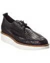 Arche Dalika Croc-embossed Leather Sneaker In Black