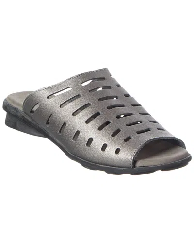 Arche Denymh Leather Flat In Silver
