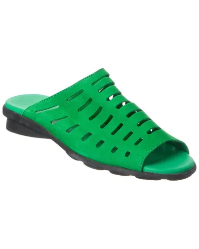 Arche Denymh Leather Flat In Green