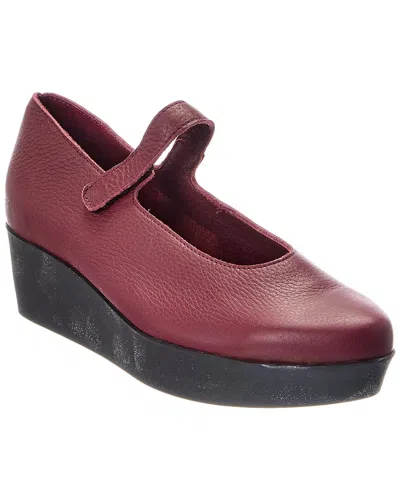 Arche Fujabi Leather Flat In Burgundy