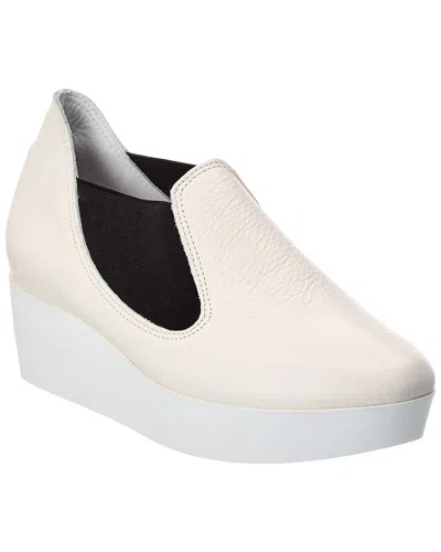 Arche Fujeno Leather Wedge Pump In White