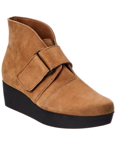 Arche Fujhey Leather Wedge Sneaker In Brown