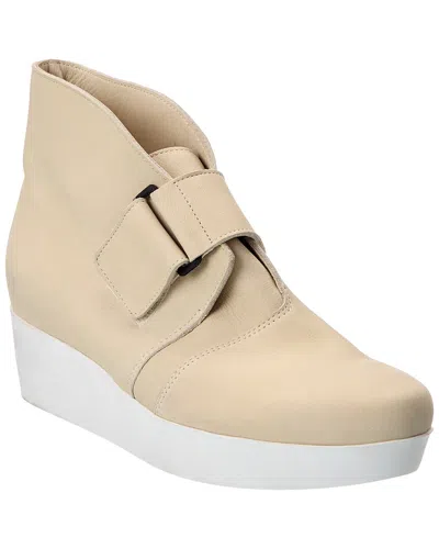Arche Fujhey Leather Wedge Sneaker In Neutral