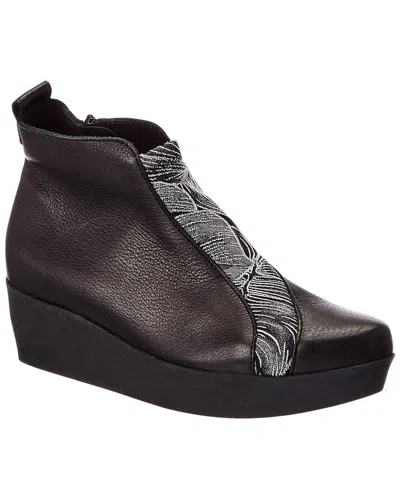 Arche Fujima Leather Wedge Bootie In Black