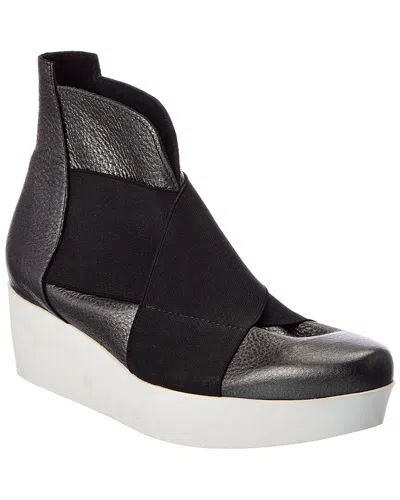 Arche Fujtik Leather Wedge Bootie In Black