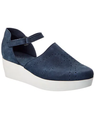 Arche Furbel Leather Wedge In Blue
