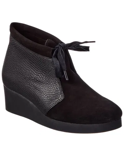 Arche Hablo Leather Wedge Bootie In Black