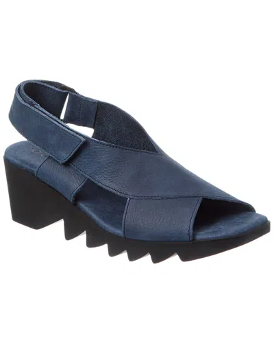 Arche Himali Leather Wedge Sandal In Blue